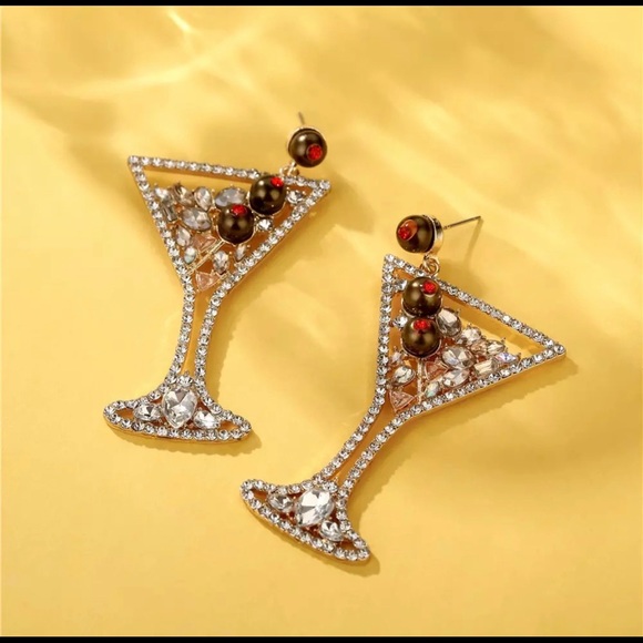Shaken not stirred martini fashion earrings - Picture 3 of 4